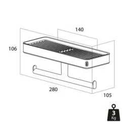 Tiger Toiletrolhouder Carv Met Planchet -Badkamerartikelen Winkel 123 6927
