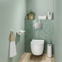 Tiger Toiletborstelhouder TESS Met Opbergfunctie Vrijstaand En Swoop Borstel Flexibel Wit/lichtgrijs -Badkamerartikelen Winkel 123 7078