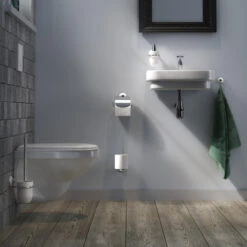 Tiger Toiletrolhouder Ivy Chroom/wit Met Klep 10 Tiger Toiletrolhouder Ivy Chroom/wit Met Klep -Badkamerartikelen Winkel 123 7168