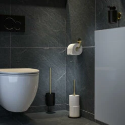 Tiger Tune Toiletborstelhouder Geborsteld Messing/mat Zwart -Badkamerartikelen Winkel 123 7186