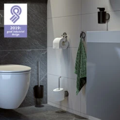 Tiger Tune Toiletrolhouder Geborsteld RVS/mat Zwart 15 Tiger Tune Toiletrolhouder Geborsteld RVS/mat Zwart -Badkamerartikelen Winkel 123 7212