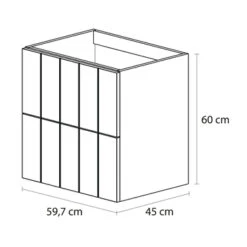 Tiger Maryport Badkamermeubelset 60 Cm Mat Zwart Met Matzwarte Polybeton Wastafel En Matzwarte Grepen -Badkamerartikelen Winkel 123 722