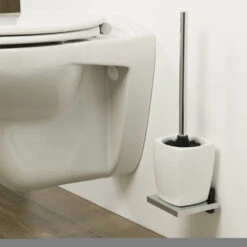 Tiger Toiletborstelhouder Zenna Hangend Chroom/Wengé -Badkamerartikelen Winkel 123 7231