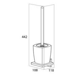 Tiger Toiletborstelhouder Zenna Hangend Chroom/Wengé -Badkamerartikelen Winkel 123 7232