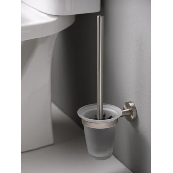 Haceka Toiletborstelhouder Kosmos Tec Hangend RVS Met Matglazen Pot 5 Haceka Toiletborstelhouder Kosmos Tec Hangend RVS Met Matglazen Pot - Afbeelding 3