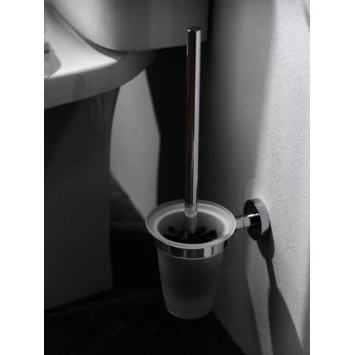 Haceka Toiletborstelhouder Kosmos Tec Hangend Chroom Met Matglazen Pot 4 Haceka Toiletborstelhouder Kosmos Tec Hangend Chroom Met Matglazen Pot - Afbeelding 2