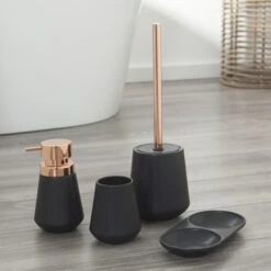 Sealskin Toiletborstelhouder Conical Porselein Zwart -Badkamerartikelen Winkel 123 7418