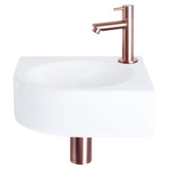 Differnz Cleo Hoekfontein Wit 30X30X10 Cm 11 Differnz Cleo Hoekfontein Wit 30X30X10 Cm -Badkamerartikelen Winkel 123 7686