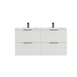 Tiger Badkamermeubel Studio 120cm Hoogglans Wit Met Platte RVS Greep -Badkamerartikelen Winkel 123 769