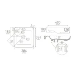 Van Marcke Waskom Fontana Opbouw Wit Keramiek 40x40x12.5 Cm 7 Van Marcke Waskom Fontana Opbouw Wit Keramiek 40x40x12.5 Cm -Badkamerartikelen Winkel 123 7713