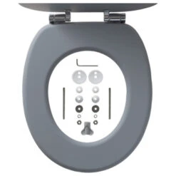 Tiger WC Bril Reno Grijs 15 Tiger WC Bril Reno Grijs -Badkamerartikelen Winkel 123 8157