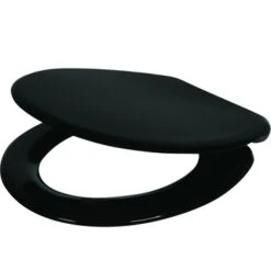 Handson WC Bril Usko Zwart Kunststof Met Softclose -Badkamerartikelen Winkel 123 8208