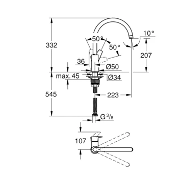 Grohe Start Edge Keukenkraan Chroom 4 Grohe Start Edge Keukenkraan Chroom - Afbeelding 2