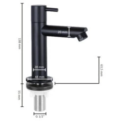 Differnz Fonteinkraan Recht Mat Zwart 9 Differnz Fonteinkraan Recht Mat Zwart -Badkamerartikelen Winkel 123 8331