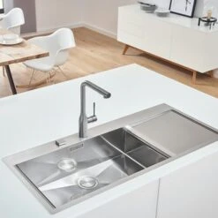 Grohe Colours Keukenkraan Essence New RVS Met Uittrekbare Mousseur -Badkamerartikelen Winkel 123 8358