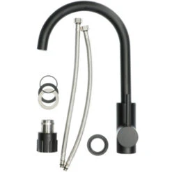 Atlantic Keukenkraan Colin Met Hendel Zwart -Badkamerartikelen Winkel 123 8413