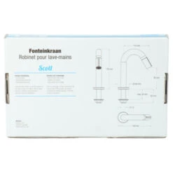 Atlantic Fonteinkraan Scott Met Draaiknop Chroom -Badkamerartikelen Winkel 123 8451