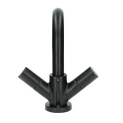 Aqualino Wastafelkraan Fortore 2-knops Met Waste Zwart -Badkamerartikelen Winkel 123 8477