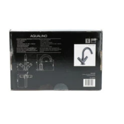 Aqualino Wastafelkraan Fortore 2-knops Met Waste Zwart -Badkamerartikelen Winkel 123 8487