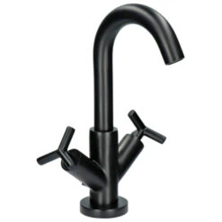 Absolut Wastafelkraan Post 2-knops Zwart -Badkamerartikelen Winkel 123 8508