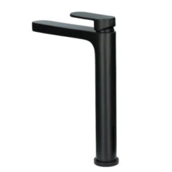 Absolut Wastafelkraan Iode Hoge Uitloop Met Hendel En Waste Zwart -Badkamerartikelen Winkel 123 8565