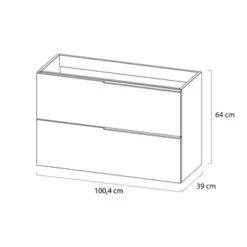 Tiger Badmeubelset Pocket 100 Cm Met 2 Lades Wit -Badkamerartikelen Winkel 123 861