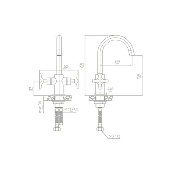 Van Marcke Wastafelkraan Sign 2-knops Chroom 4 Van Marcke Wastafelkraan Sign 2-knops Chroom - Afbeelding 2