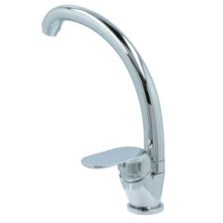 OK Keukenkraan Met Hoog Gebogen Uitloop En Hendel Chroom -Badkamerartikelen Winkel 123 8698