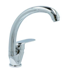 OK Keukenkraan Met Hoog Gebogen Uitloop En Hendel Chroom -Badkamerartikelen Winkel 123 8702