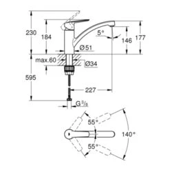 Grohe Quickfix Keukenkraan Start Lage Uitloop Chroom -Badkamerartikelen Winkel 123 8807