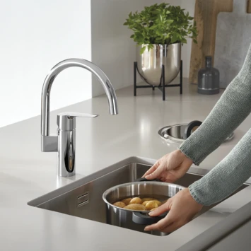 Grohe Keukenkraan Start Hoge Uitloop QuickFix Chroom 7 Grohe Keukenkraan Start Hoge Uitloop QuickFix Chroom - Afbeelding 5