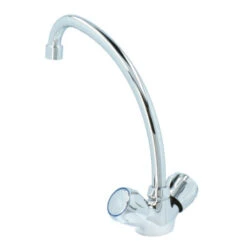 Handson Keukenkraan Thomas 2-knops Chroom Met Uitloop 235mm -Badkamerartikelen Winkel 123 8901