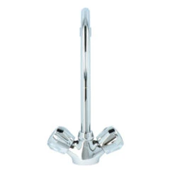 Handson Keukenkraan Thomas 2-knops Chroom Met Uitloop 235mm -Badkamerartikelen Winkel 123 8902