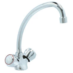 Handson Keukenkraan Thomas 2-knops Chroom Met Uitloop 235mm -Badkamerartikelen Winkel 123 8905