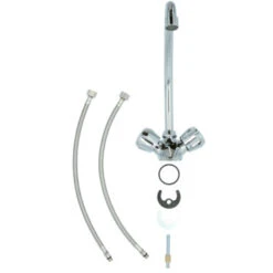 Handson Keukenkraan Thomas 2-knops Chroom Met Uitloop 235mm -Badkamerartikelen Winkel 123 8909