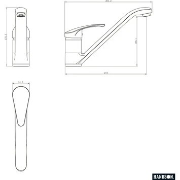 Handson Keukenkraan Diane Met Hendel Chroom 4 Handson Keukenkraan Diane Met Hendel Chroom - Afbeelding 2