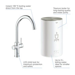 Grohe Red Compact Keukenkraan Met C-uitloop En 4 Liter Kokend Water Boiler Supersteel 12 Grohe Red Compact Keukenkraan Met C-uitloop En 4 Liter Kokend Water Boiler Supersteel -Badkamerartikelen Winkel 123 9030