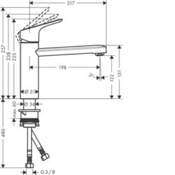 Hansgrohe Keukenkraan Focus M43 Met Hendel Chroom 120 -Badkamerartikelen Winkel 123 9045