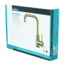 Handson Keukenkraan Olivier Met Hendel Messing 26 Handson Keukenkraan Olivier Met Hendel Messing -Badkamerartikelen Winkel 123 9078