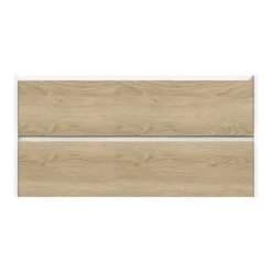 Tiger Reverse Meubelset 120 Cm Met 2 Lades Naturel Eik / Mat Wit Inclusief Oval Wastafel Dubbel Mat Wit -Badkamerartikelen Winkel 123 912