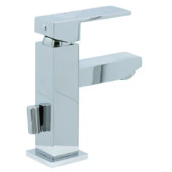 Aqualino Wastafelkraan Panaro Met Hendel En Waste Chroom -Badkamerartikelen Winkel 123 9164