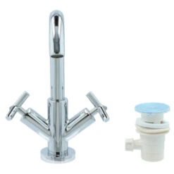 Absolut Wastafelkraan Post 2-knops Chroom -Badkamerartikelen Winkel 123 9184