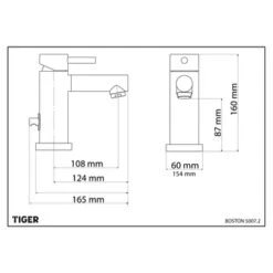 Tiger Wastafelkraan Boston Met Hendel En Waste Chroom 15 Tiger Wastafelkraan Boston Met Hendel En Waste Chroom -Badkamerartikelen Winkel 123 9196