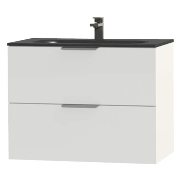 Tiger Studio Badkamermeubel 80 Cm Hoogglans Wit Met Wastafel Polybeton Mat Zwart Greep Rvs Plat 5 Tiger Studio Badkamermeubel 80 Cm Hoogglans Wit Met Wastafel Polybeton Mat Zwart Greep Rvs Plat - Afbeelding 3