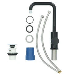 Absolut Wastafelkraan Haiti Met Hendel En Pop-up Afvoerplug Zwart -Badkamerartikelen Winkel 123 9216