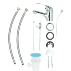 OK Wastafelkraan Met Hendel En Waste Chroom 24 OK Wastafelkraan Met Hendel En Waste Chroom -Badkamerartikelen Winkel 123 9248