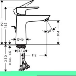 Hansgrohe Wastafelkraan Talis E Met Hendel En Waste Zwart -Badkamerartikelen Winkel 123 9283