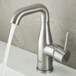 GROHE Wastafelkraan Essence M-size Met Hendel En Waste Supersteel -Badkamerartikelen Winkel 123 9301