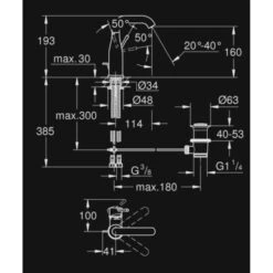GROHE Wastafelkraan Essence M-size Met Hendel En Waste Cool Sunrise -Badkamerartikelen Winkel 123 9309