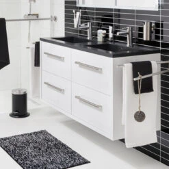 Tiger Badkamermeubel Boston 120cm Hoogglans Wit/matzwart Met Grepen Chroom 9 Tiger Badkamermeubel Boston 120cm Hoogglans Wit/matzwart Met Grepen Chroom -Badkamerartikelen Winkel 123 935